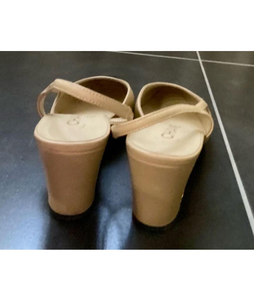 CHANEL Бежевые кожаные туфли, фото 6