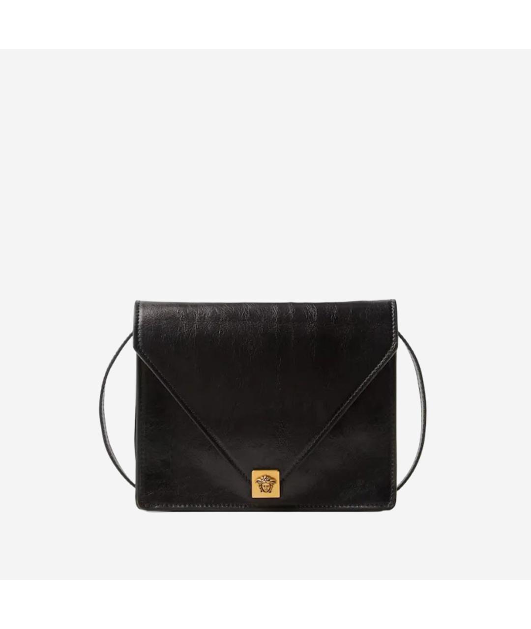 VERSACE Черная кожаная сумка через плечо, фото 5