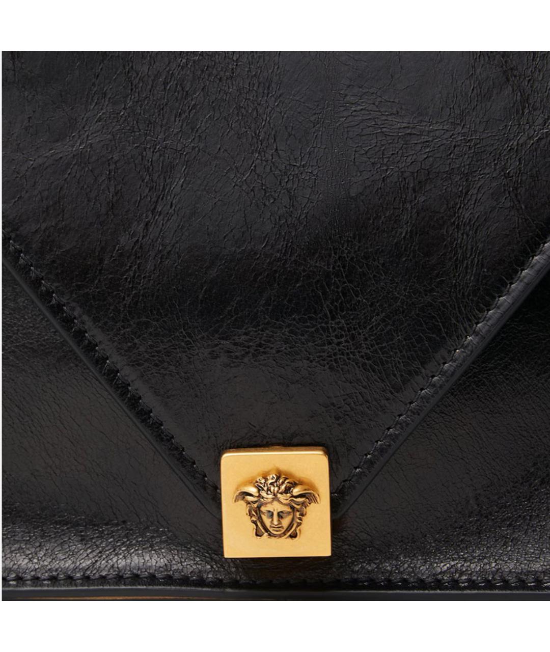 VERSACE Черная кожаная сумка через плечо, фото 4
