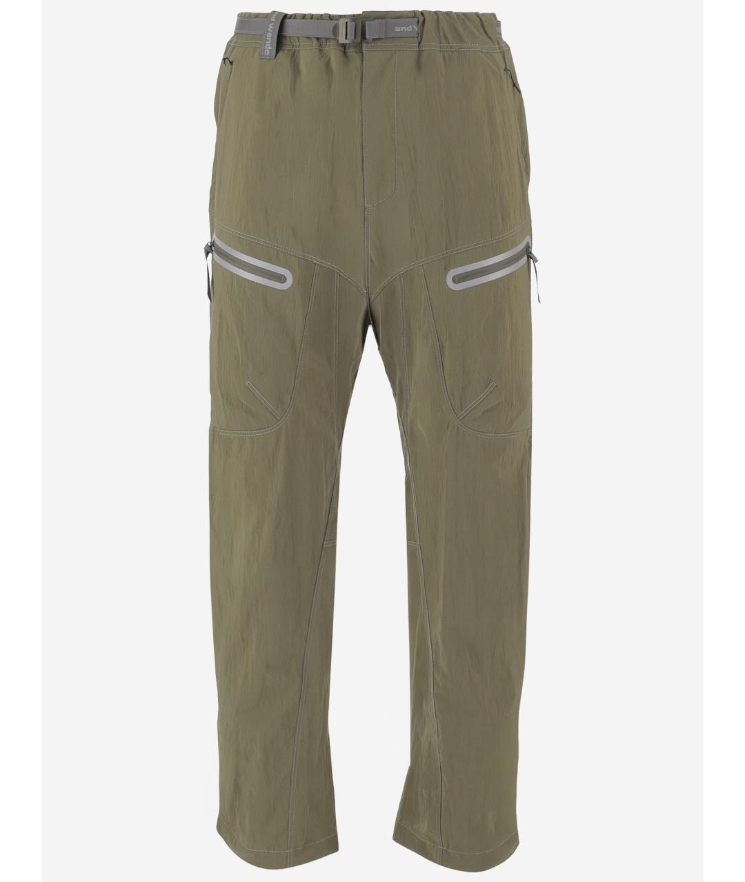 AND WANDER Хаки полиамидовые повседневные брюки, фото 1