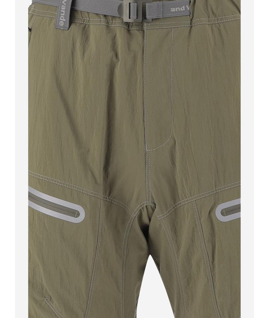 AND WANDER Хаки полиамидовые повседневные брюки, фото 3