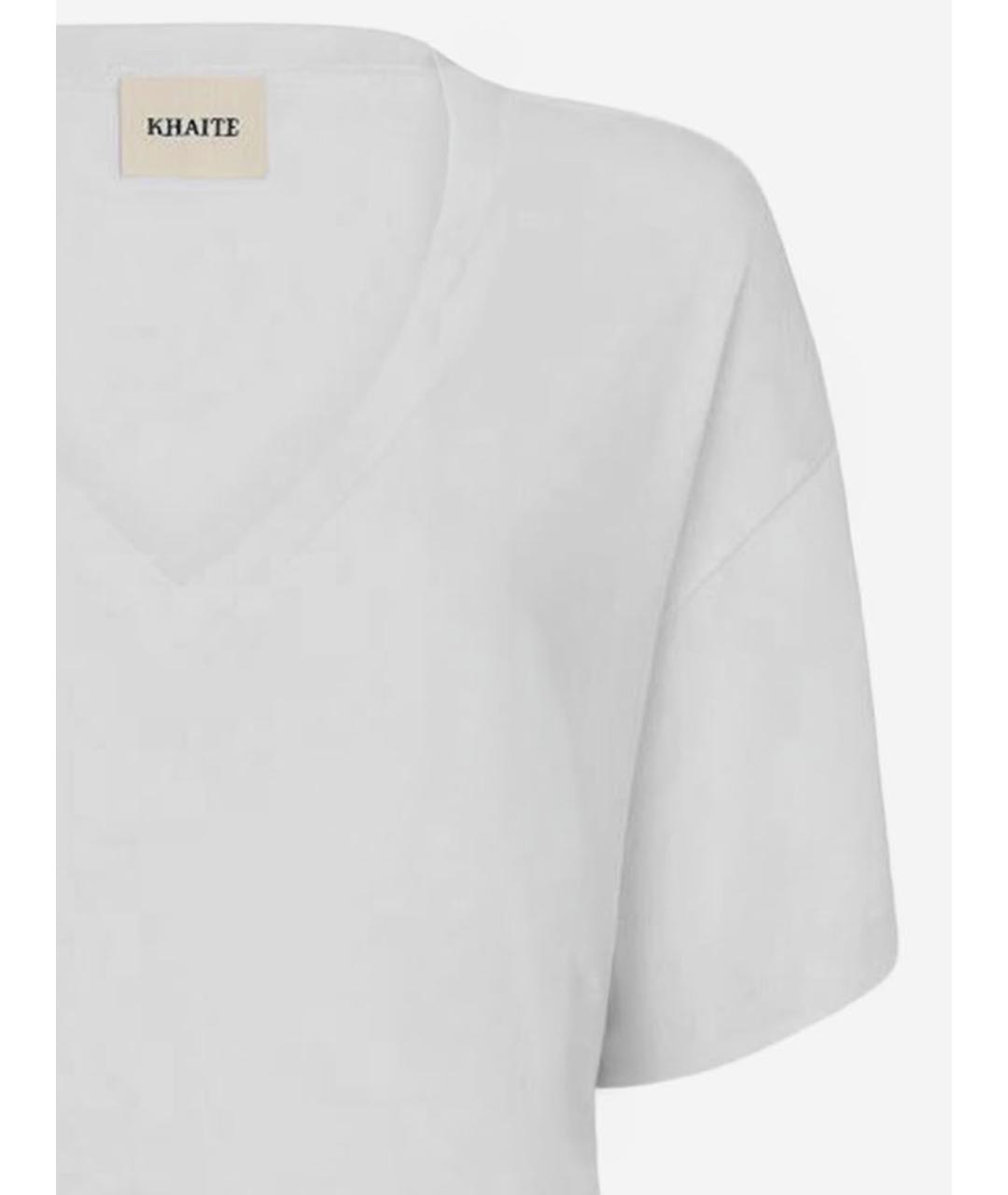 KHAITE Белая хлопковая футболка, фото 3