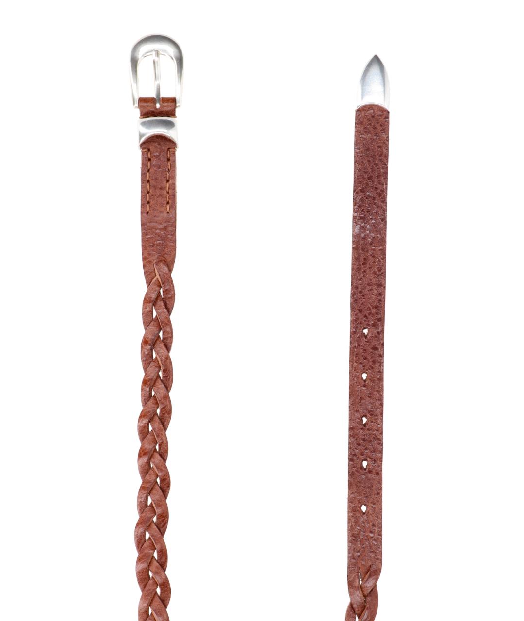 OUR LEGACY Коричневый кожаный ремень, фото 2