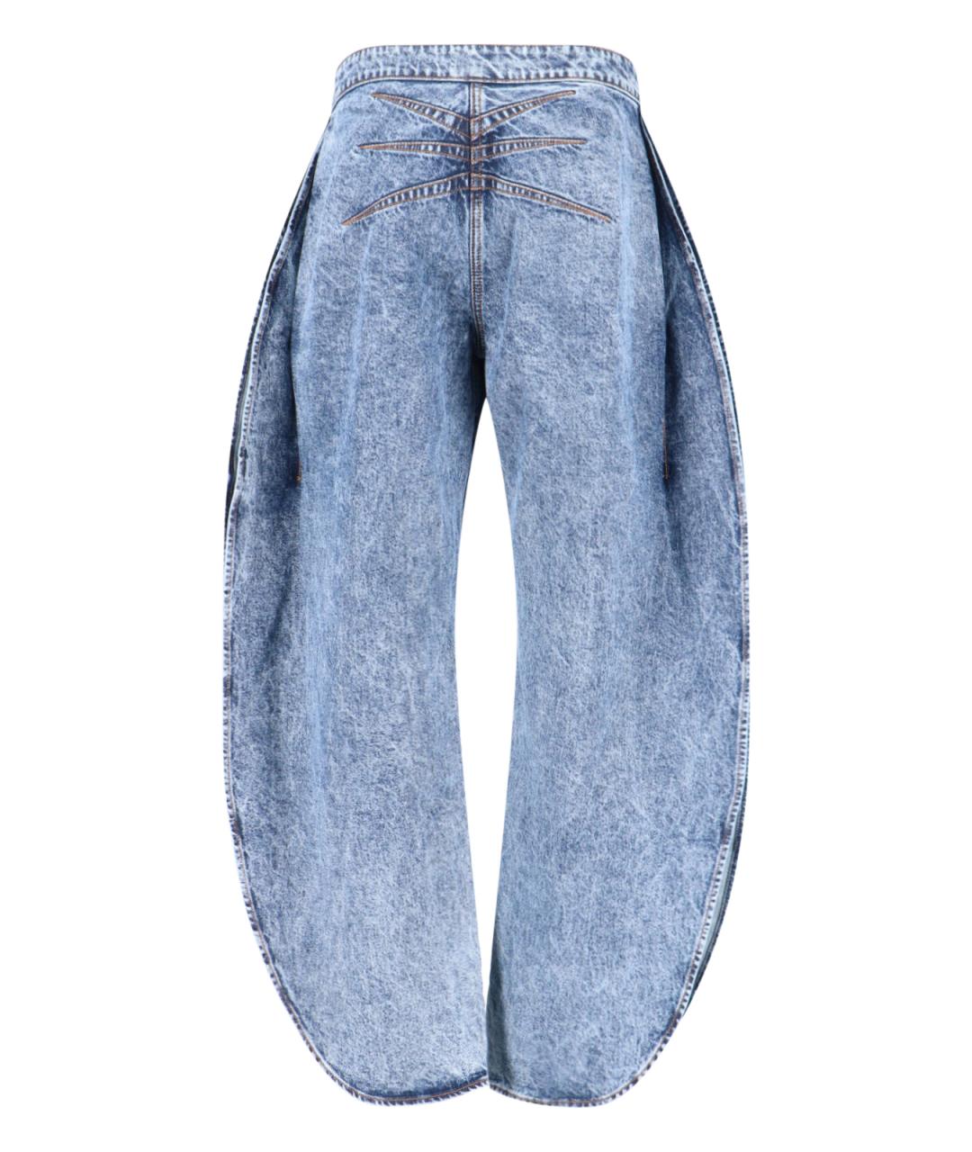 ALAIA Синие хлопковые прямые джинсы, фото 2