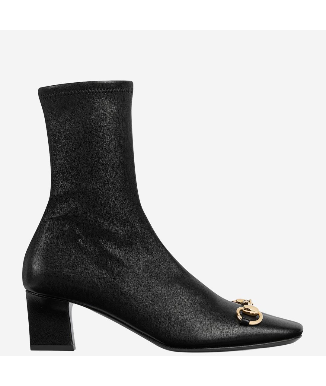 GUCCI Черные кожаные ботильоны, фото 5