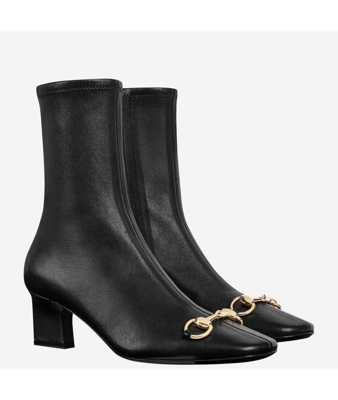 GUCCI Черные кожаные ботильоны, фото 2