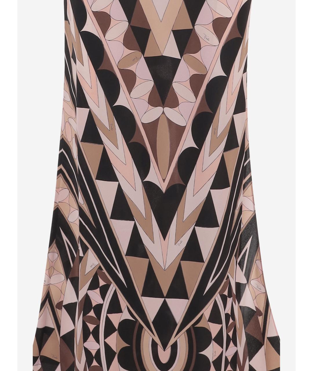 EMILIO PUCCI Бежевое шелковое повседневное платье, фото 3