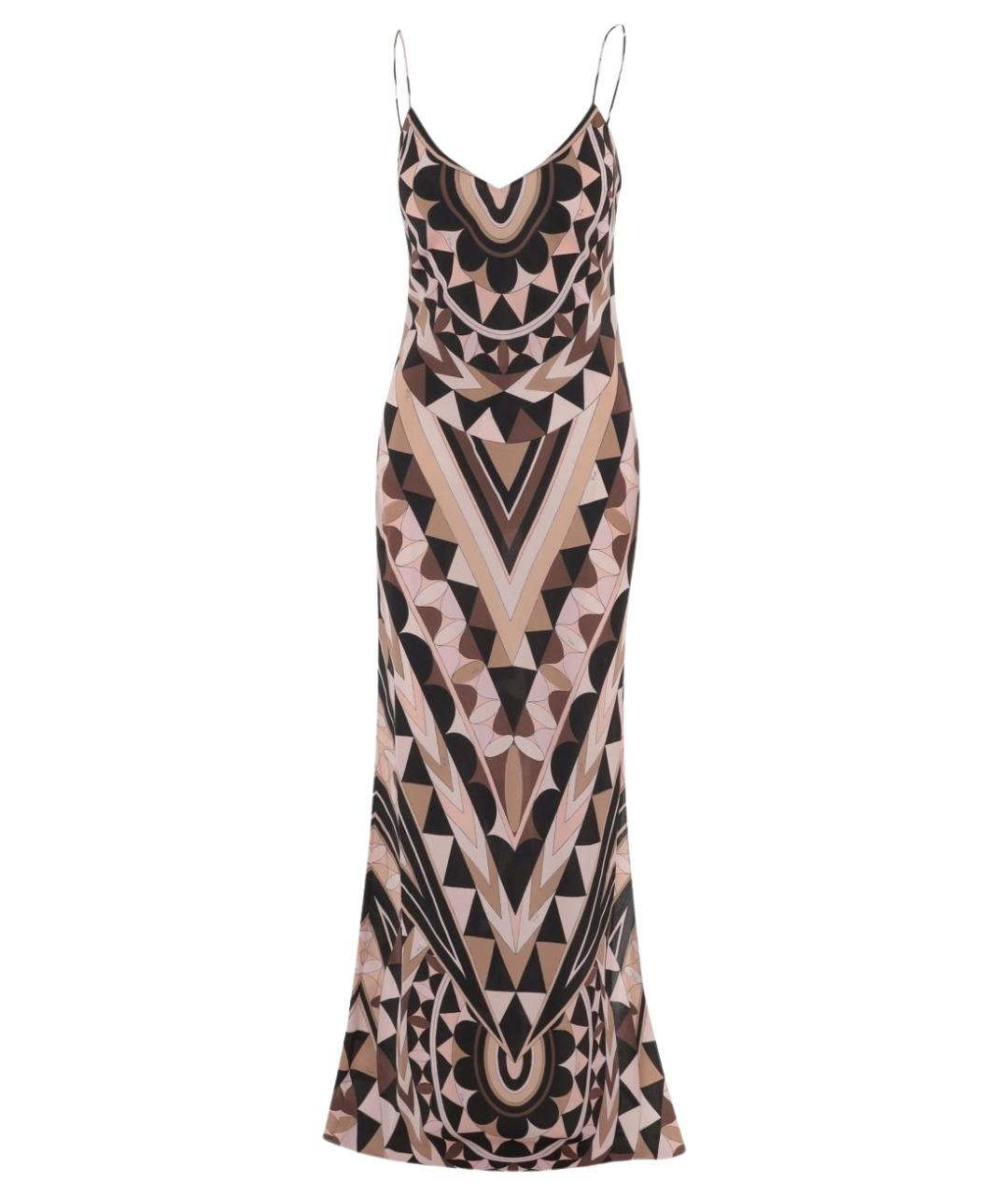 EMILIO PUCCI Бежевое шелковое повседневное платье, фото 1