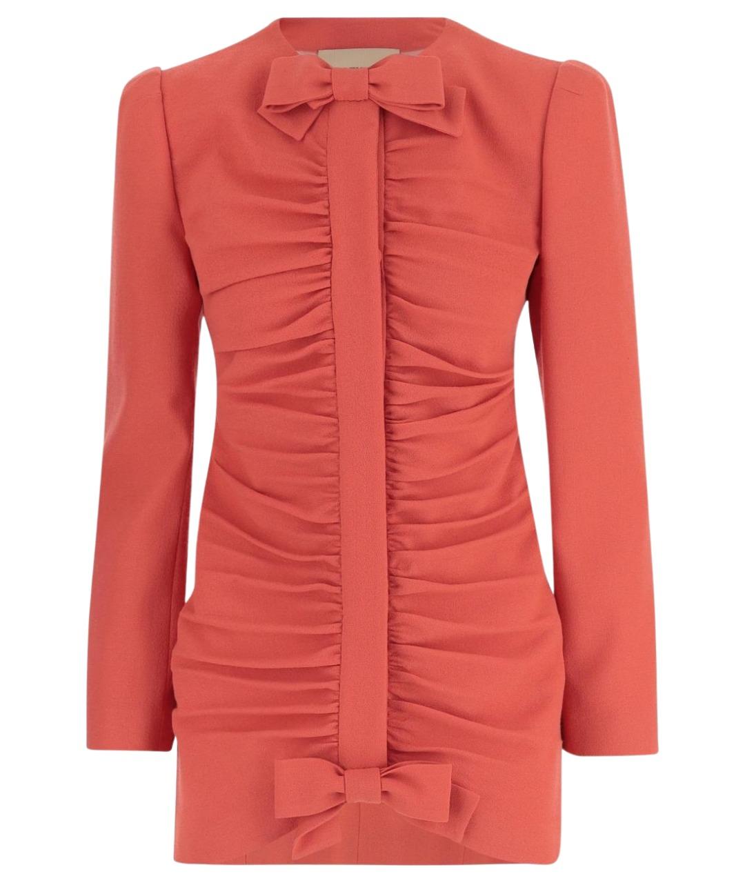 VALENTINO Розовое шерстяное коктейльное платье, фото 1