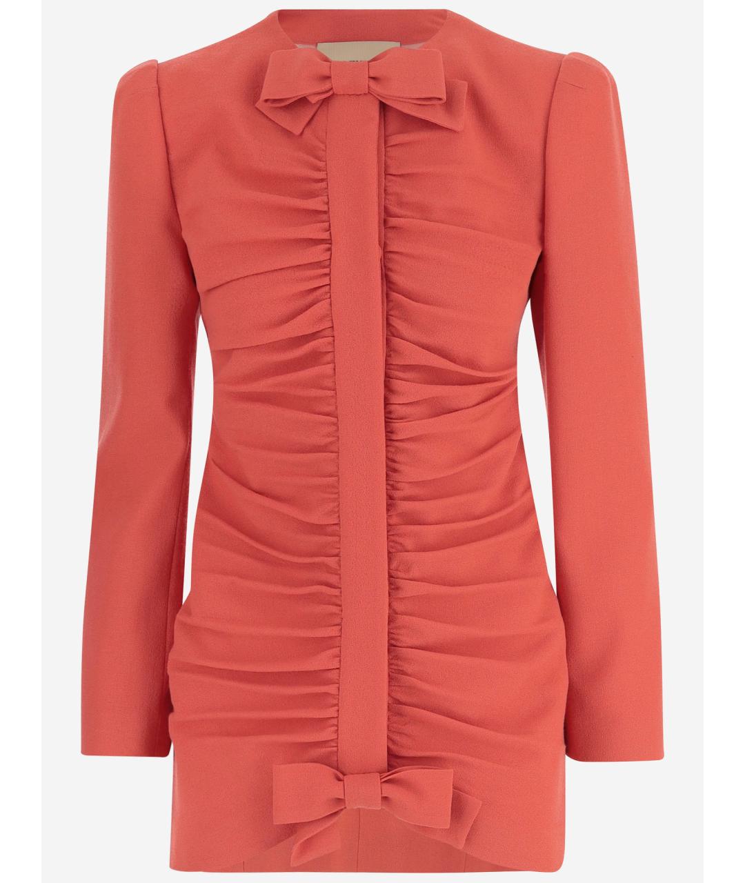 VALENTINO Розовое шерстяное коктейльное платье, фото 4