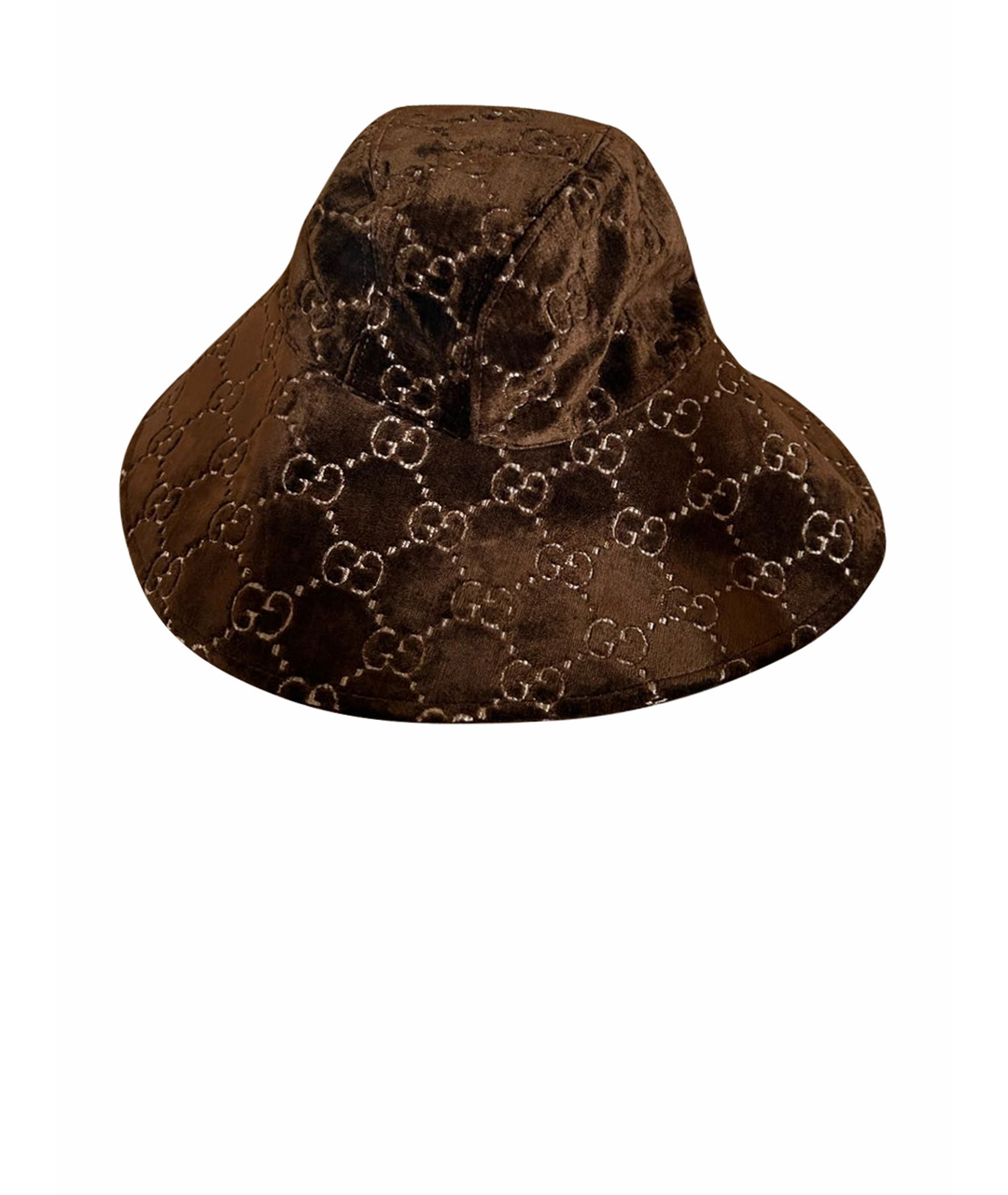 GUCCI Коричневая бархатная шляпа, фото 1