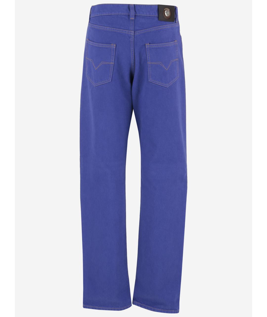 VERSACE Синие хлопковые прямые джинсы, фото 2