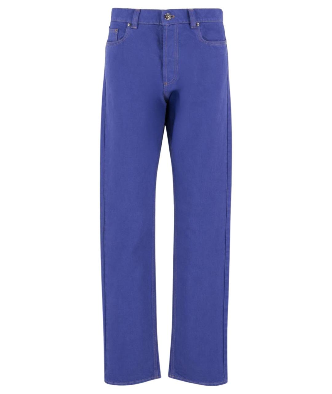 VERSACE Синие хлопковые прямые джинсы, фото 1