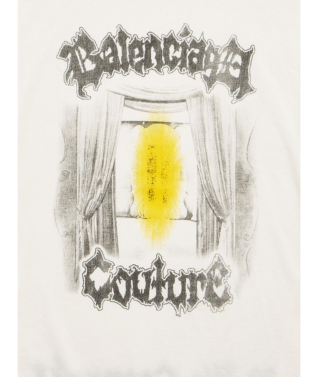 BALENCIAGA Белая хлопковая футболка, фото 3