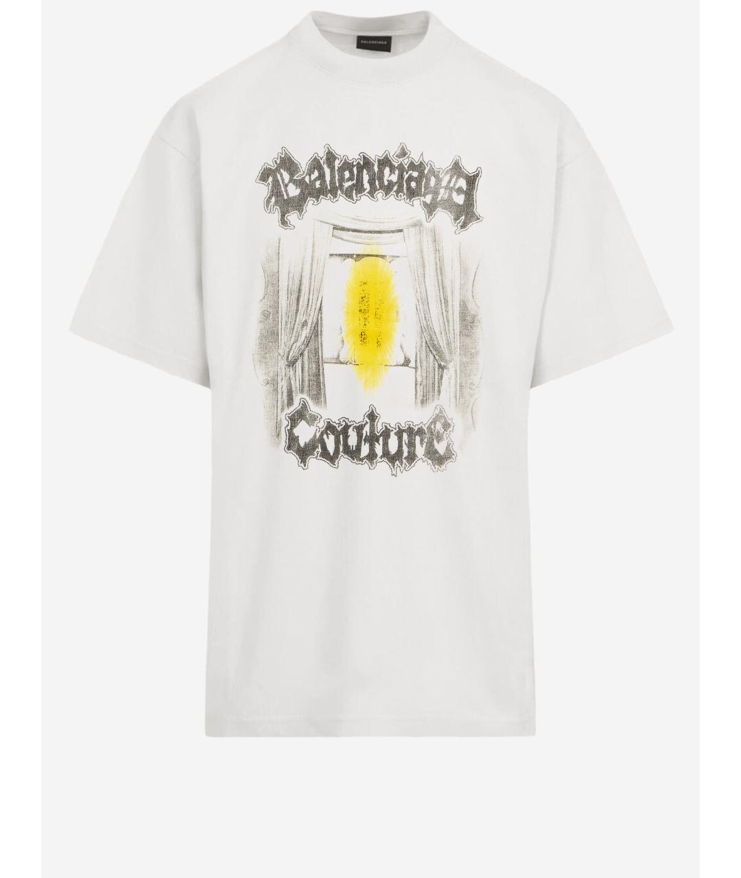 BALENCIAGA Белая хлопковая футболка, фото 4