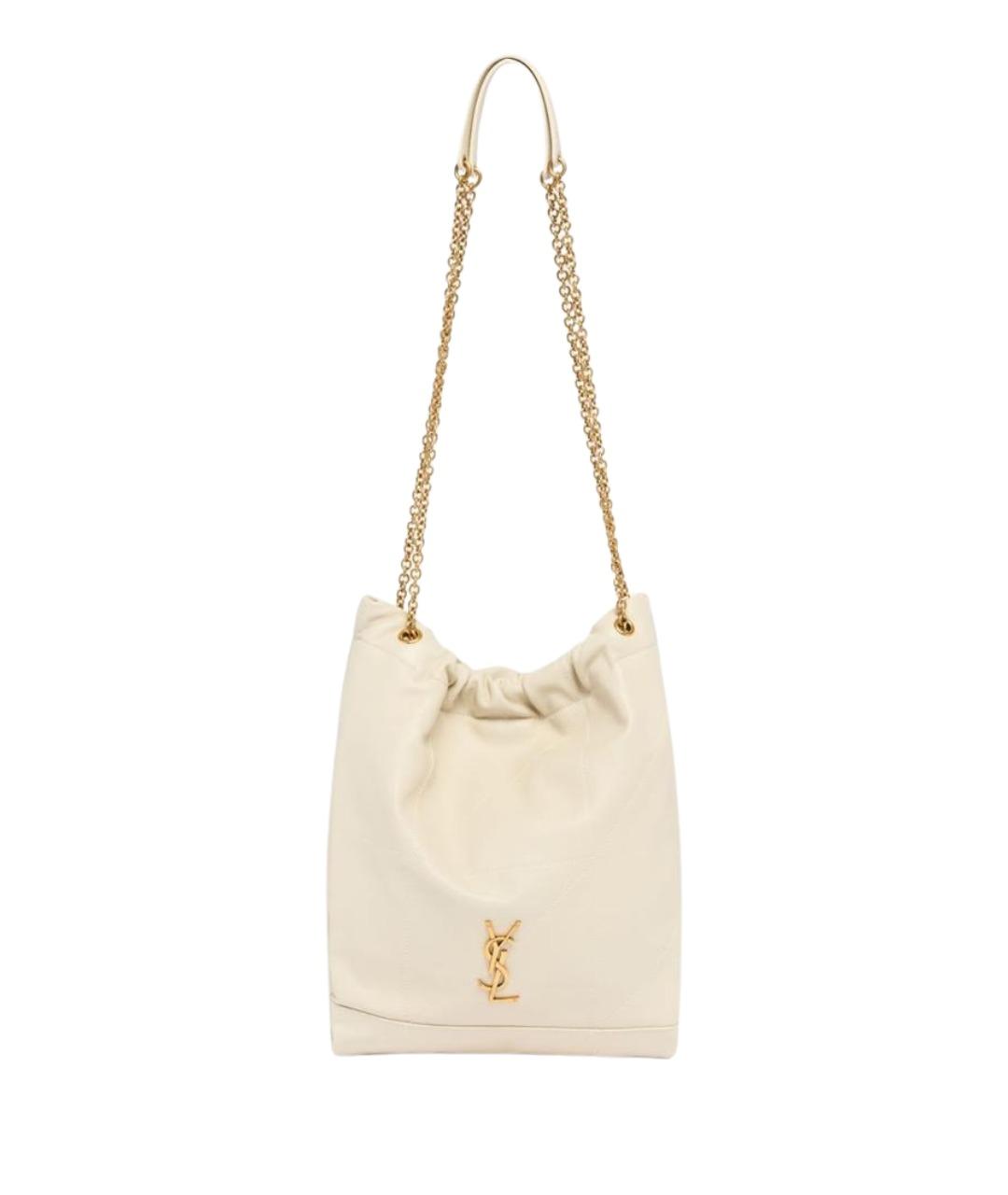 SAINT LAURENT Бежевая кожаная сумка через плечо, фото 1