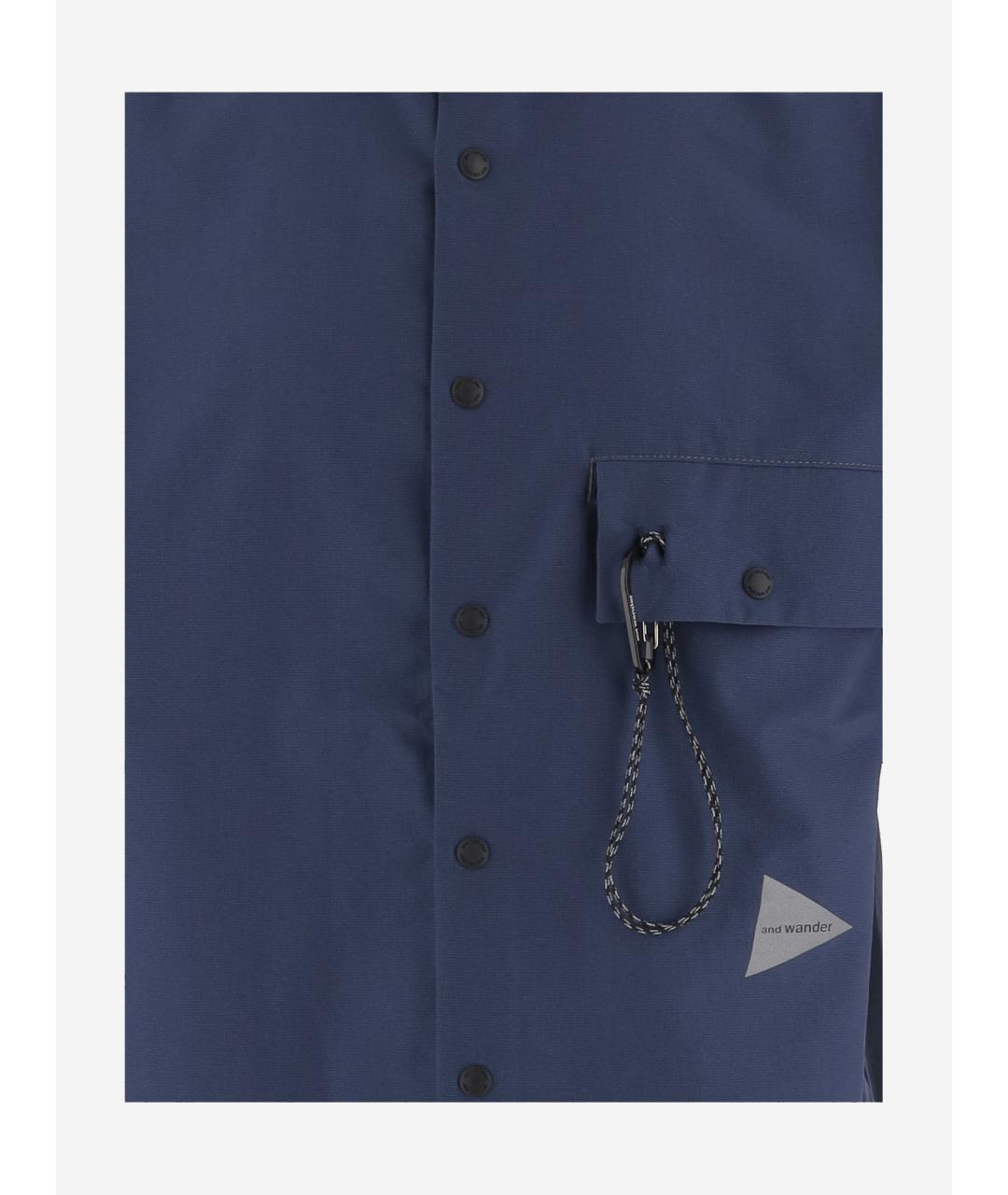 AND WANDER Синяя кэжуал рубашка, фото 3