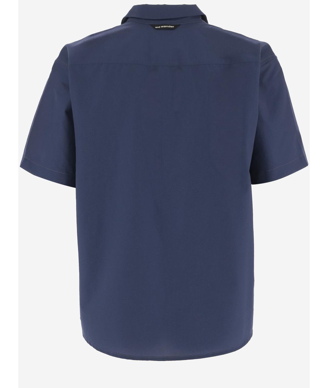AND WANDER Синяя кэжуал рубашка, фото 2