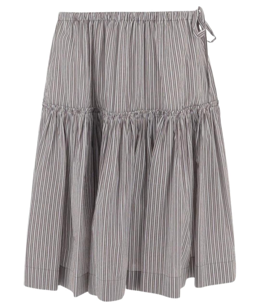 DRIES VAN NOTEN Коричневая хлопковая юбка миди, фото 1