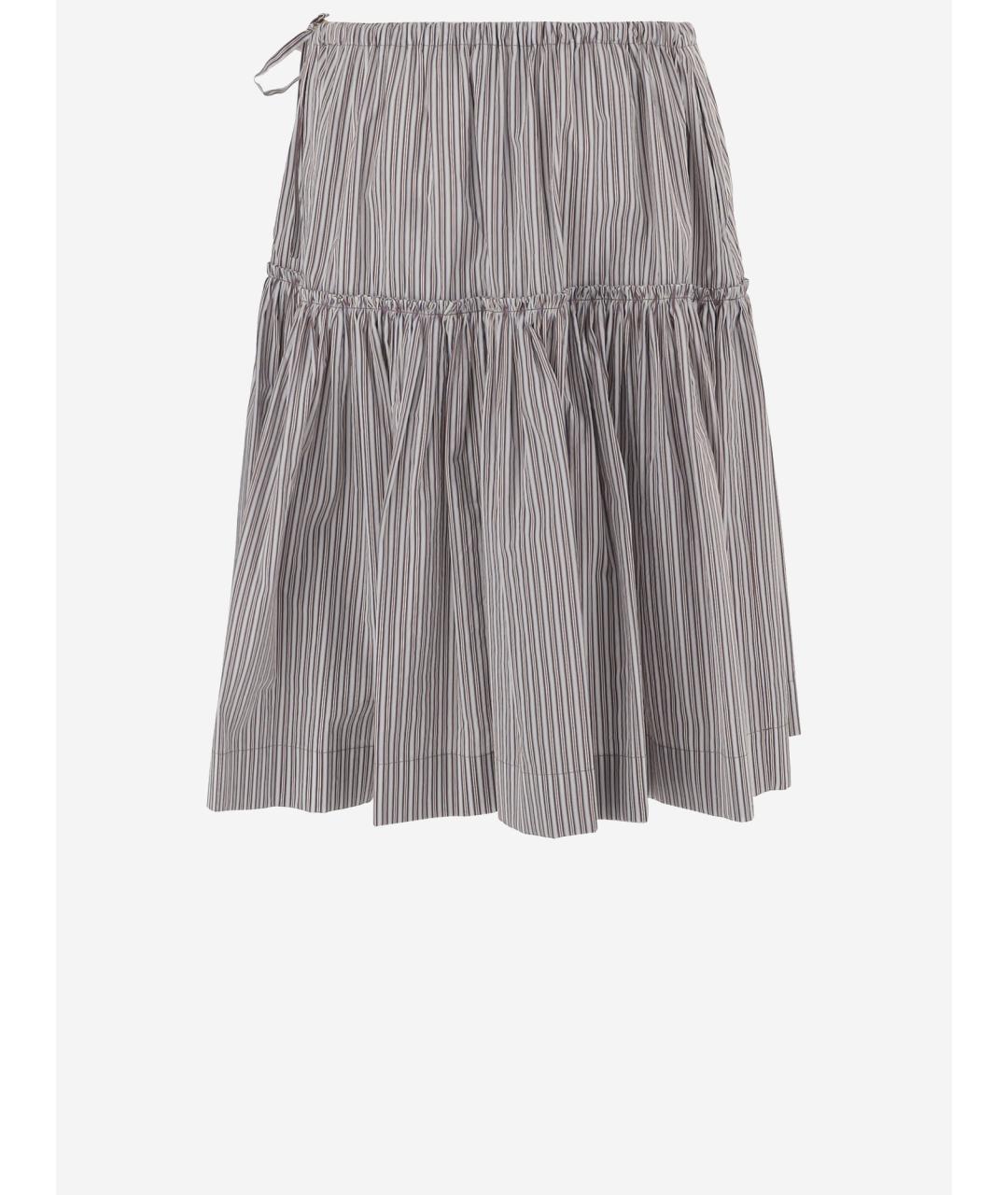 DRIES VAN NOTEN Коричневая хлопковая юбка миди, фото 2