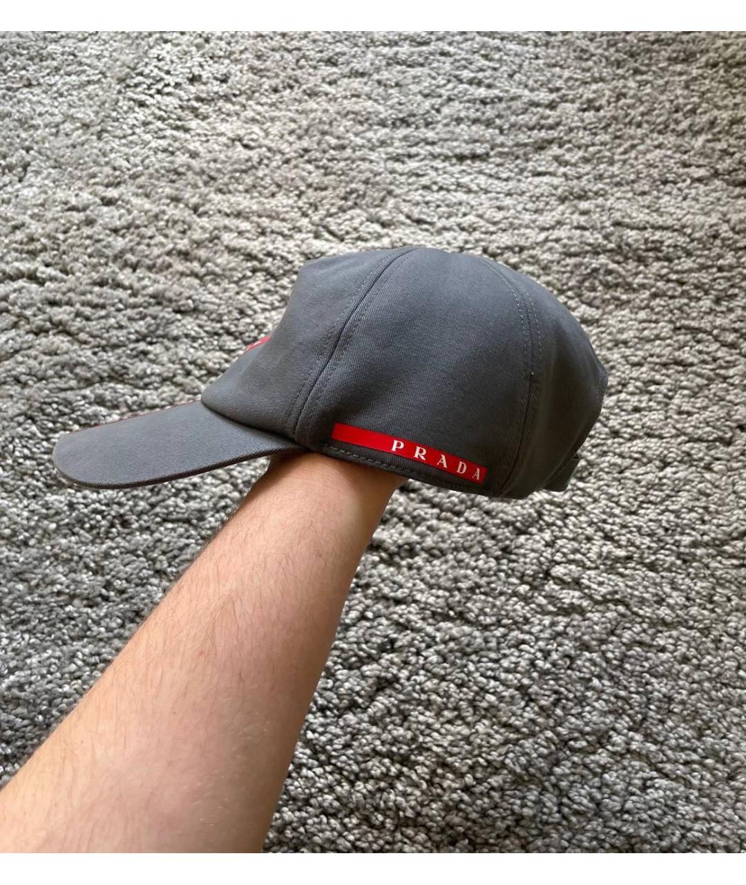 PRADA Серая хлопковая кепка/бейсболка, фото 2
