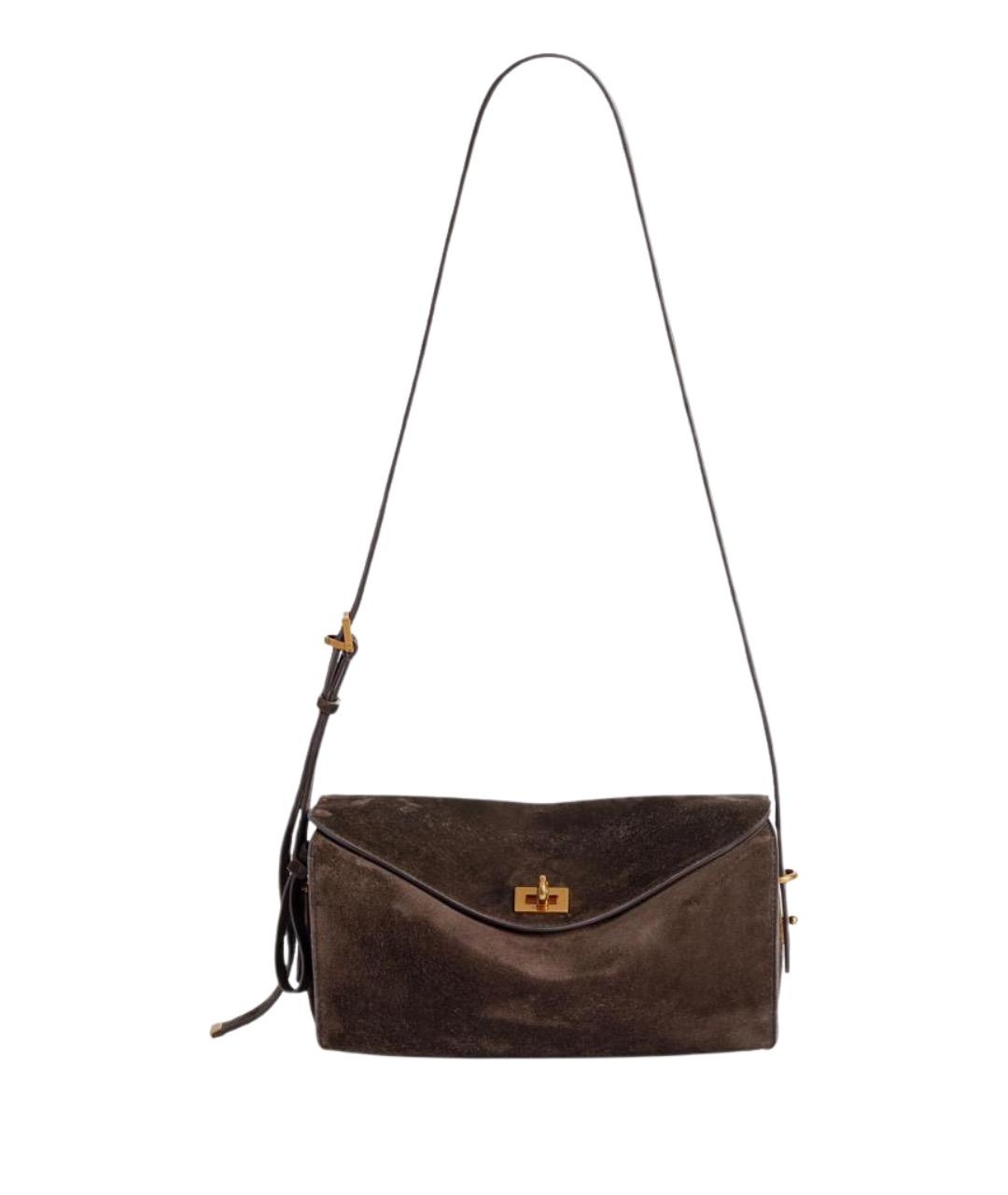 BALENCIAGA Коричневая кожаная сумка через плечо, фото 1