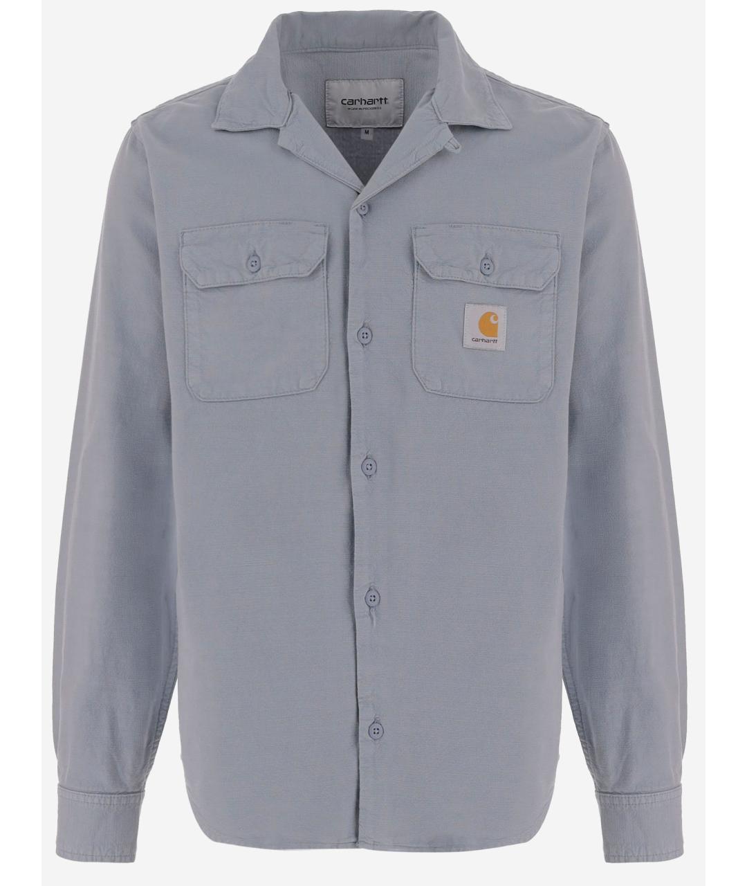 CARHARTT WIP Серая хлопковая кэжуал рубашка, фото 4