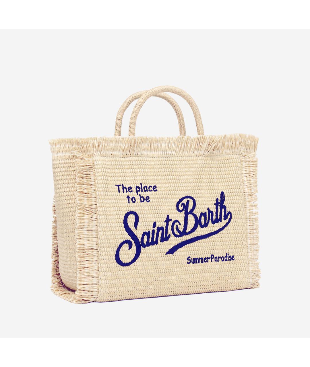 MC2 SAINT BARTH Бежевая пелетеная сумка тоут, фото 2