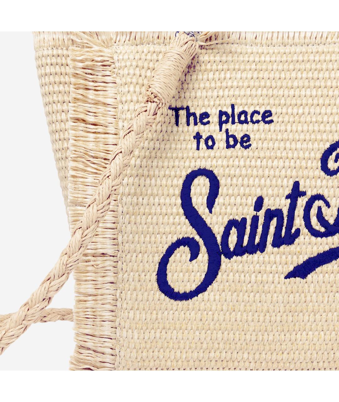 MC2 SAINT BARTH Бежевая пелетеная сумка тоут, фото 4