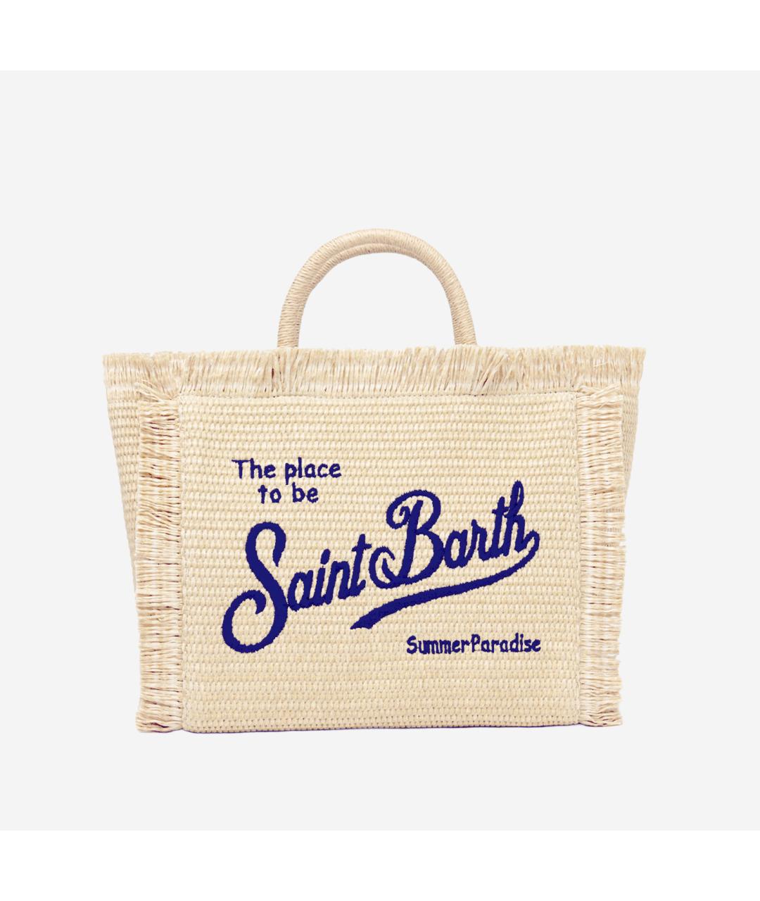 MC2 SAINT BARTH Бежевая пелетеная сумка тоут, фото 5