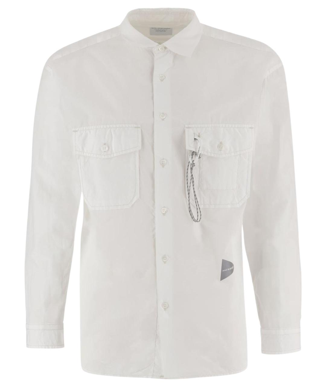 AND WANDER Белая хлопковая кэжуал рубашка, фото 1