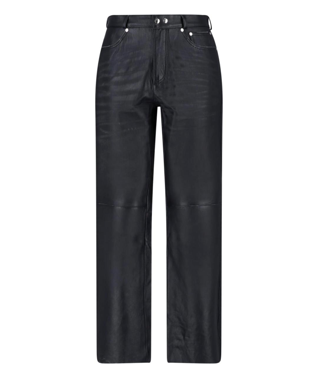 OUR LEGACY Черные кожаные повседневные брюки, фото 1