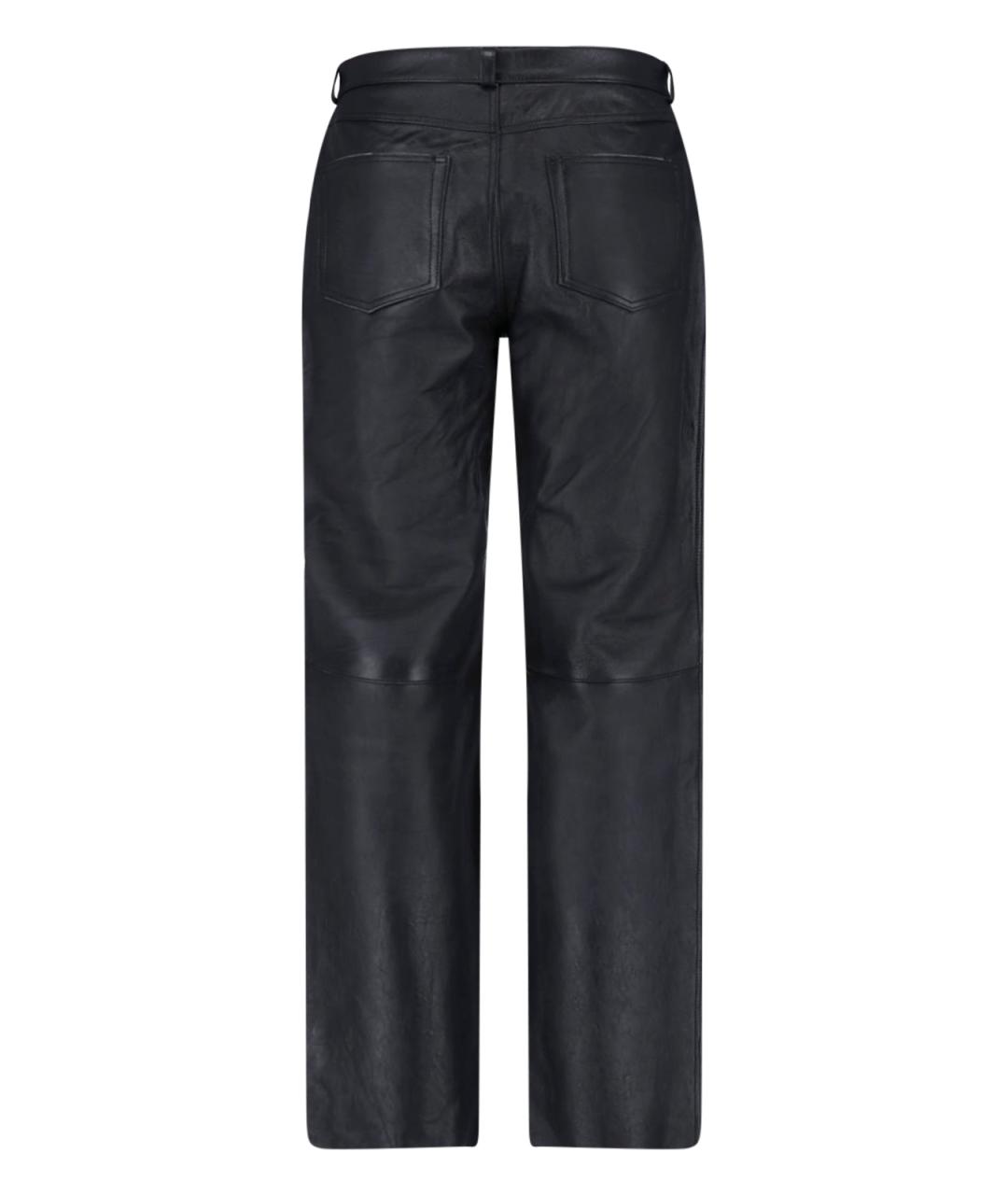 OUR LEGACY Черные кожаные повседневные брюки, фото 2