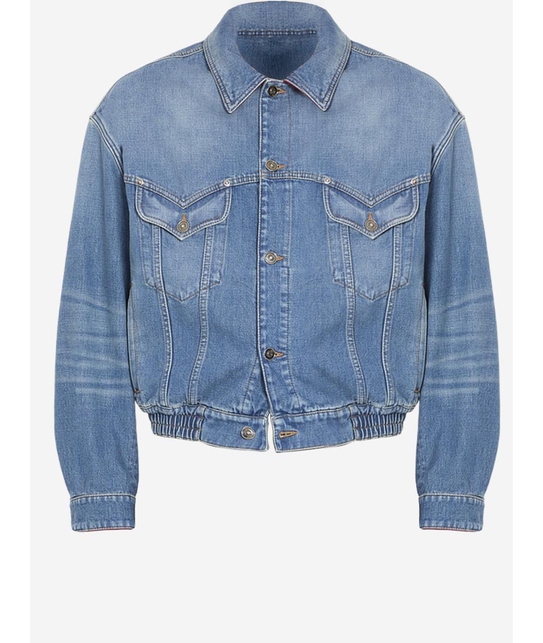 VERSACE Голубое хлопковое пальто, фото 4