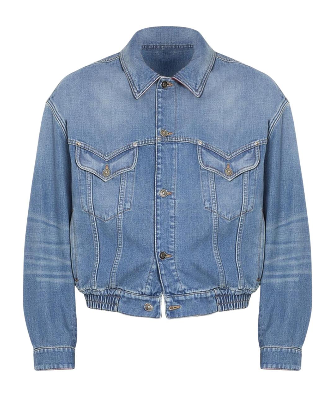 VERSACE Голубое хлопковое пальто, фото 1