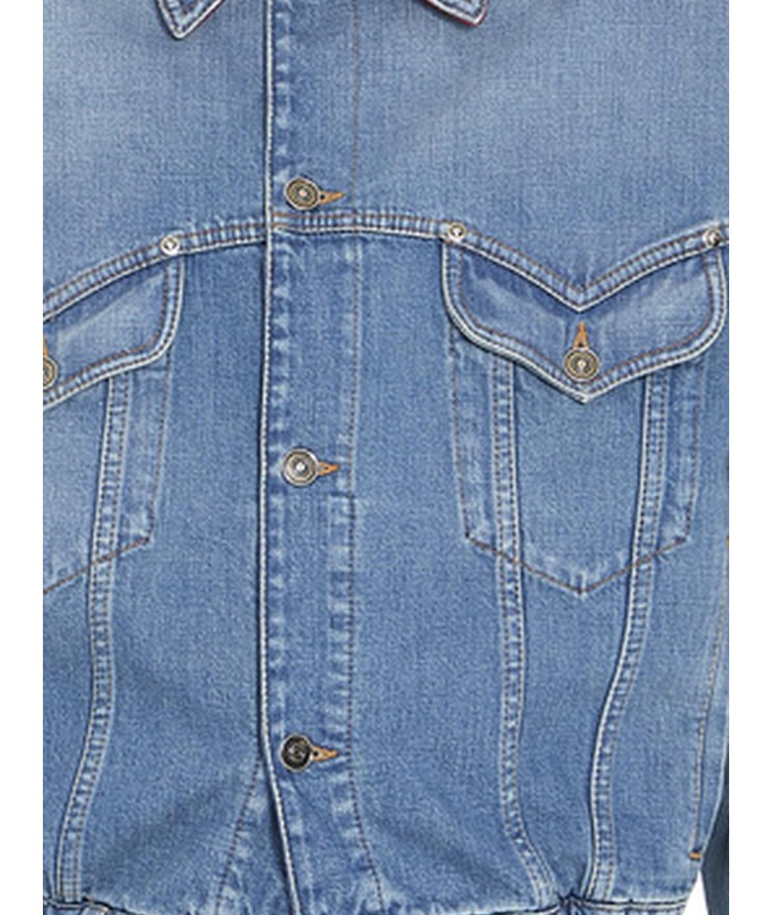 VERSACE Голубое хлопковое пальто, фото 3