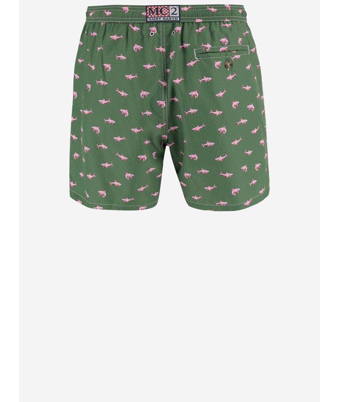 MC2 SAINT BARTH Зеленые полиэстеровые плавки, фото 2