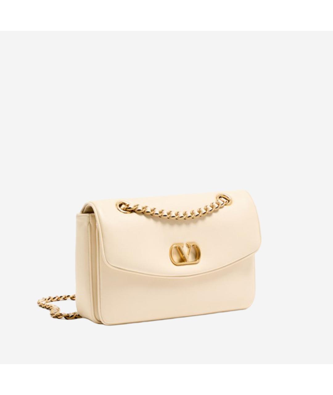 VALENTINO Белая кожаная сумка через плечо, фото 2
