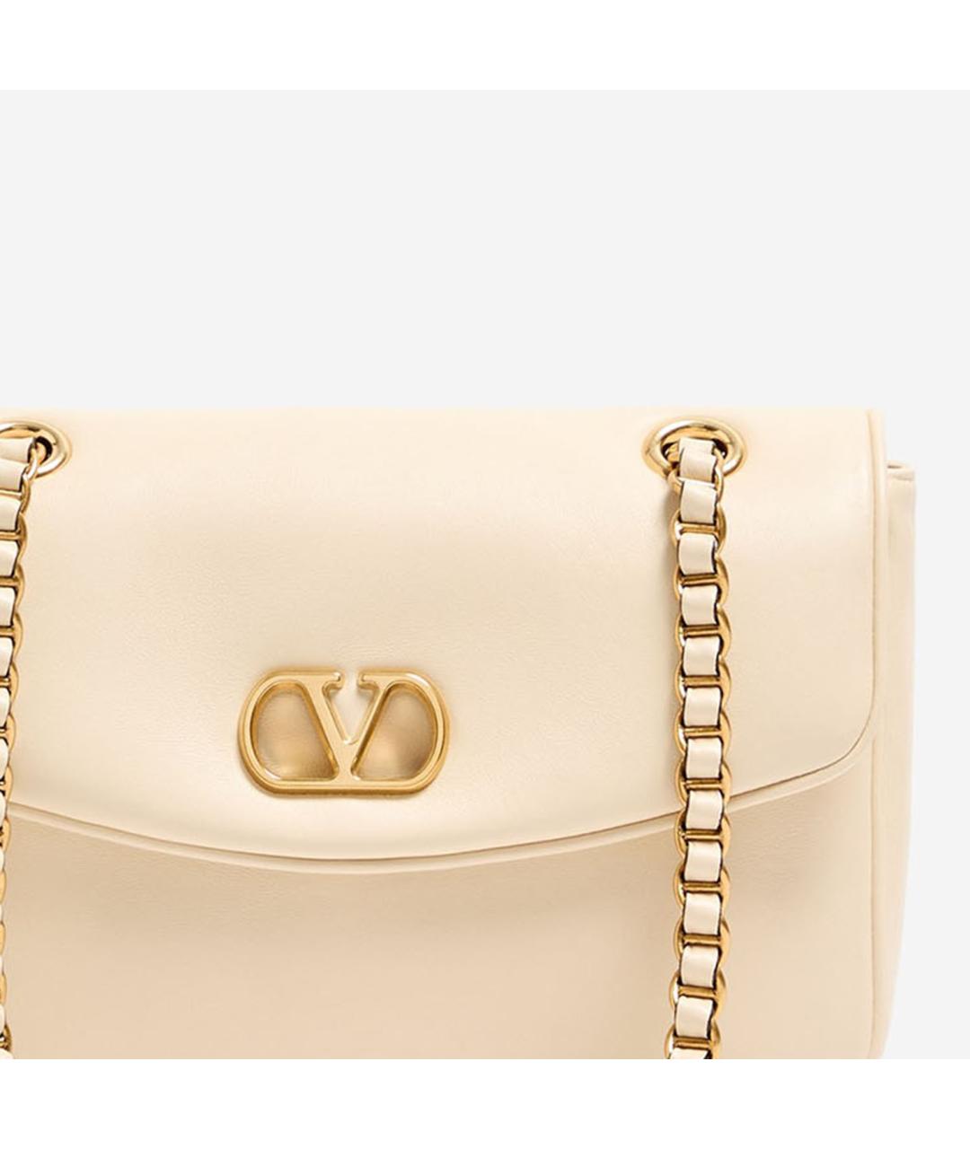 VALENTINO Белая кожаная сумка через плечо, фото 5