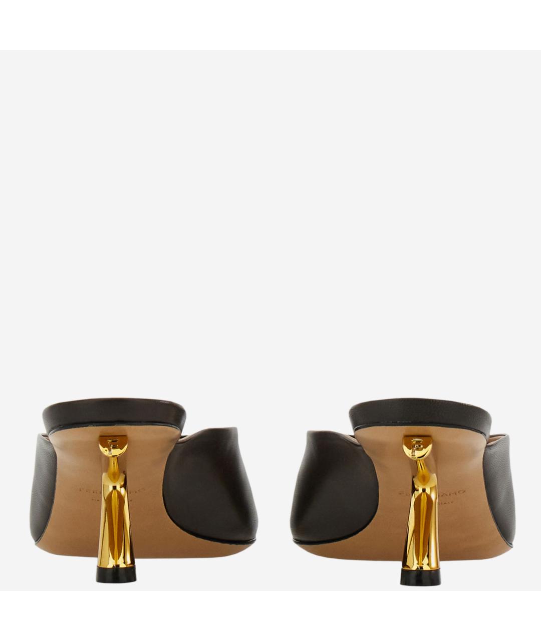 FERRAGAMO Коричневые кожаные мюли, фото 4