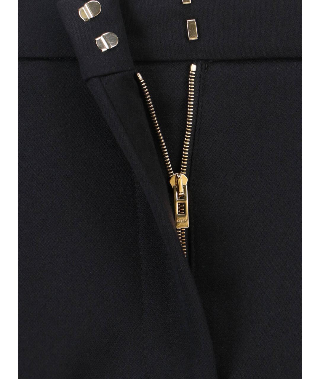 ALAIA Черные шерстяные брюки широкие, фото 5