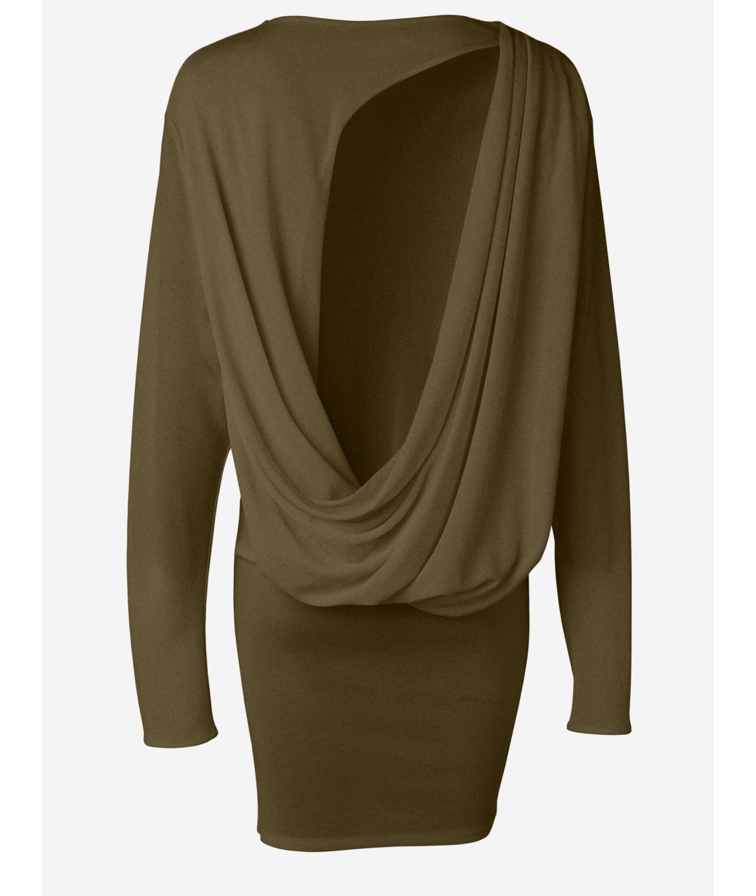 JACQUEMUS Хаки вискозное коктейльное платье, фото 2