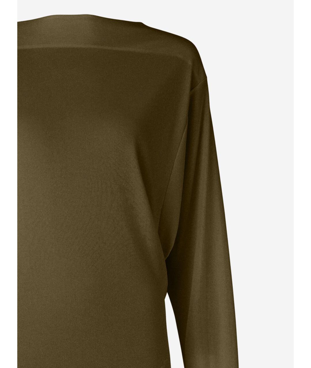 JACQUEMUS Хаки вискозное коктейльное платье, фото 3