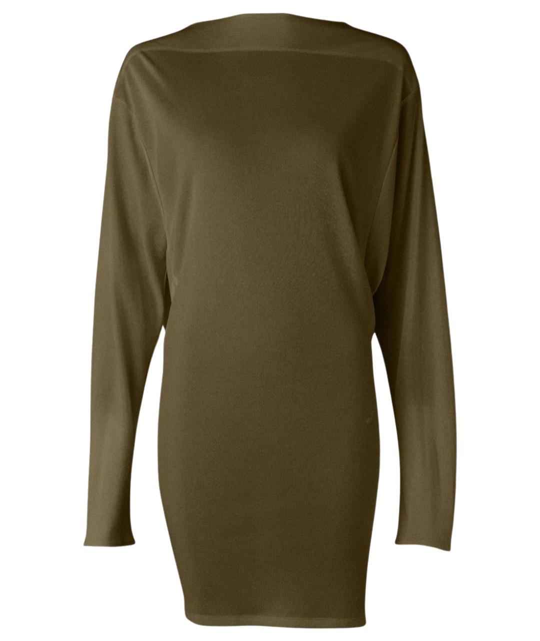 JACQUEMUS Хаки вискозное коктейльное платье, фото 1