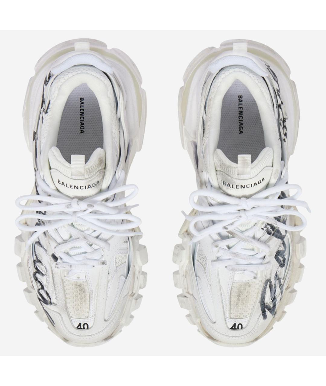 BALENCIAGA Белые синтетические низкие кроссовки / кеды, фото 2