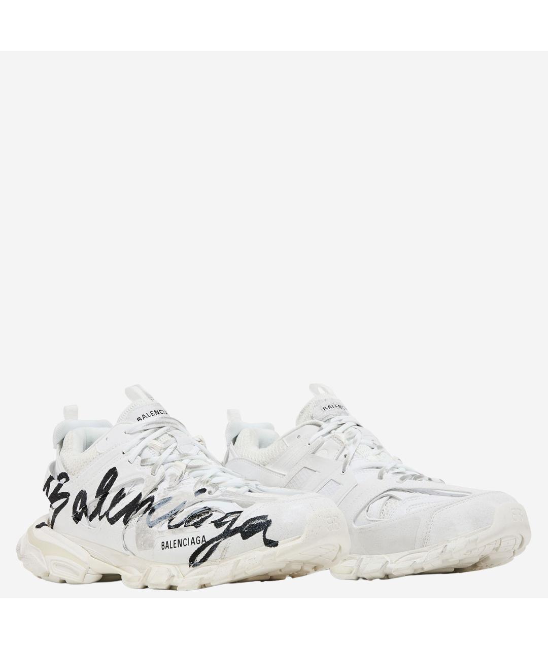 BALENCIAGA Белые синтетические низкие кроссовки / кеды, фото 3