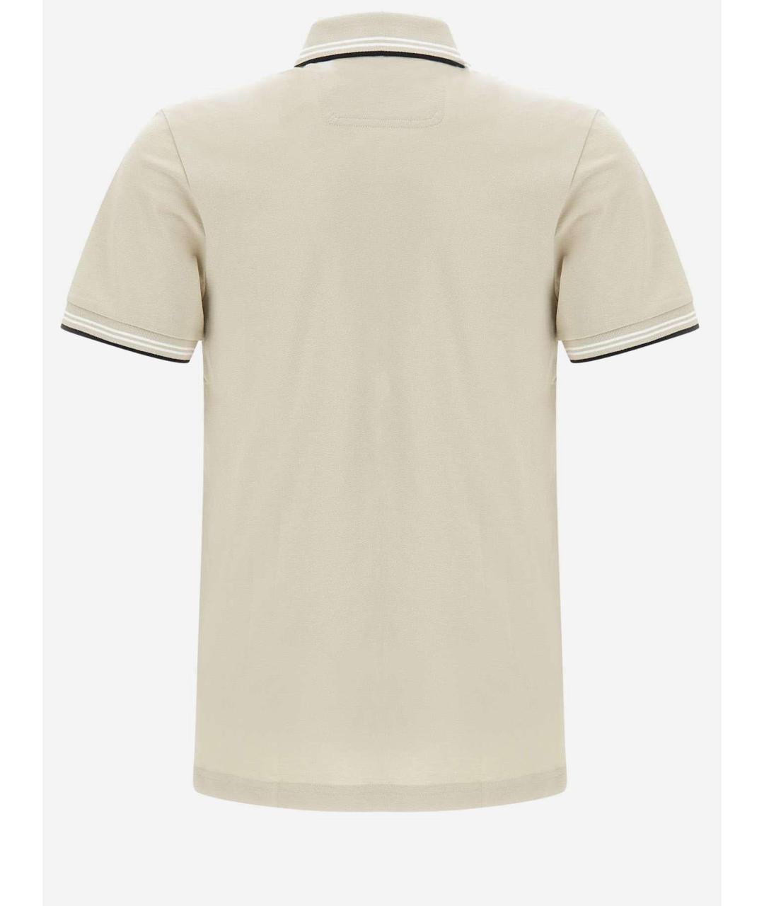 HUGO BOSS Бежевое хлопковое поло с коротким рукавом, фото 2