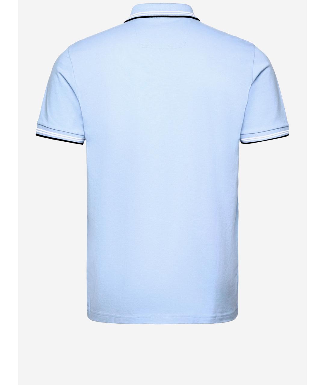 HUGO BOSS Голубое хлопковое поло с коротким рукавом, фото 2