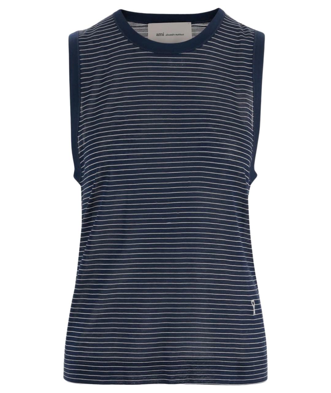 Ami Paris Синяя хлопковая майка, фото 1