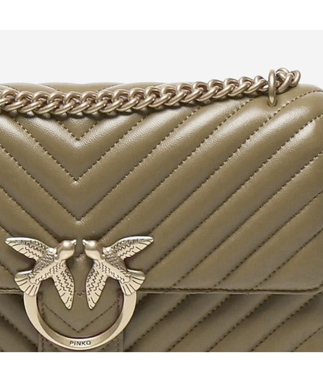 PINKO Зеленая кожаная сумка через плечо, фото 4